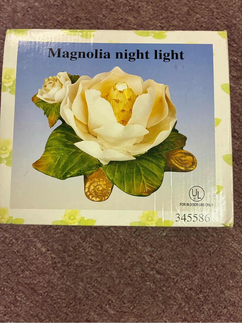 Magnolia Night Light - White Magnolia Accent Lantern